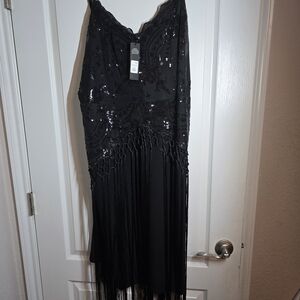 Fashion Nova Black Sequin Asymmetrical Dress
